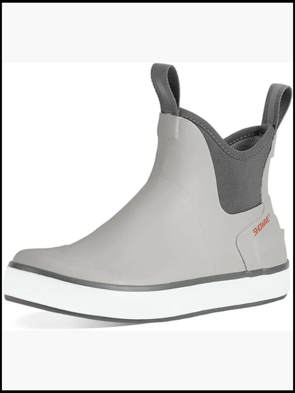 Men's Rain Boots Ankle Waterproof Rubber Neoprene Non-Slip Fishing Boat